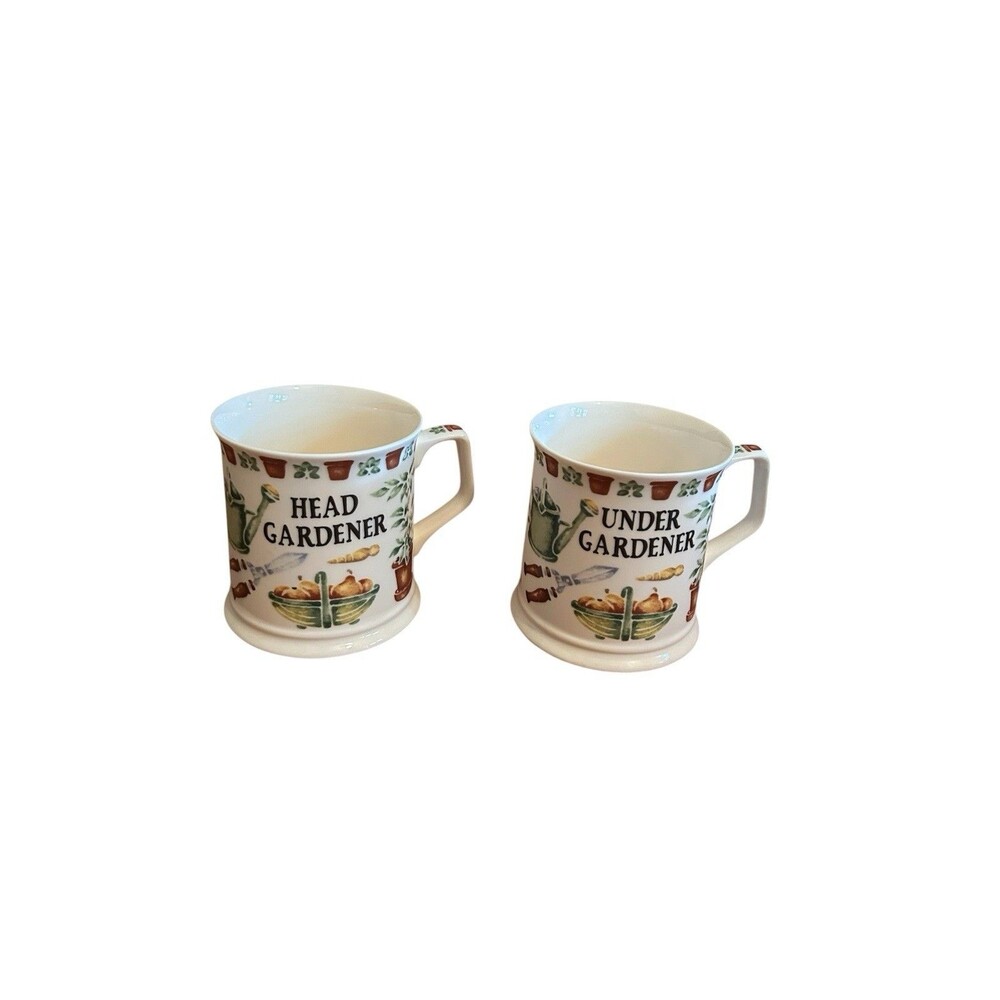 Vintage Past Times Head & Under Gardener Bone China Mug Set